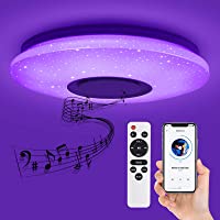 Deckey Plafon Techo Led-Plafón Estrella de Techo con Control Remoto-Control App y Altavoz Bluetooth-Iluminacion Musical…